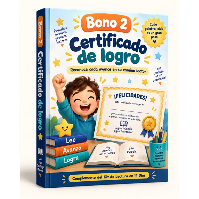 Mockup del bono 2: Certificado de logro