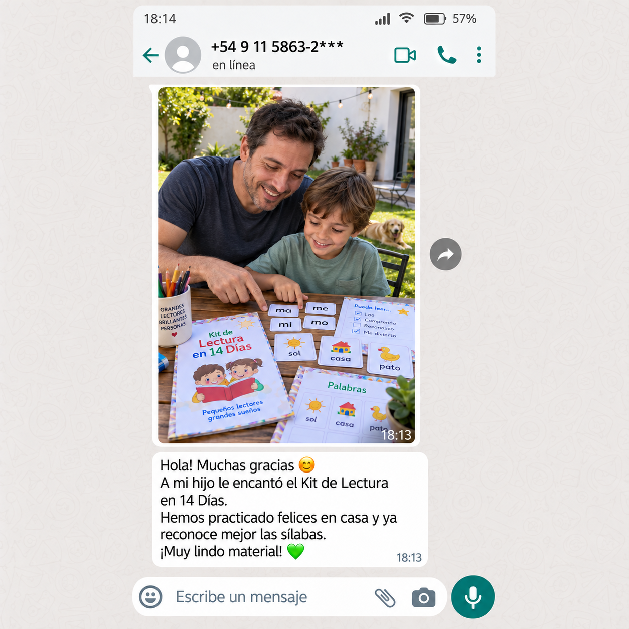 Testimonio de un padre practicando el Kit de Lectura con su hijo