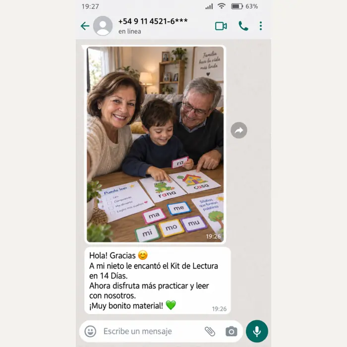 Testimonio de abuelos practicando el Kit de Lectura con su nieto