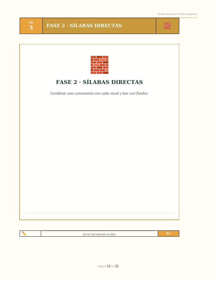 Página interior de la fase 02: Sílabas directas
