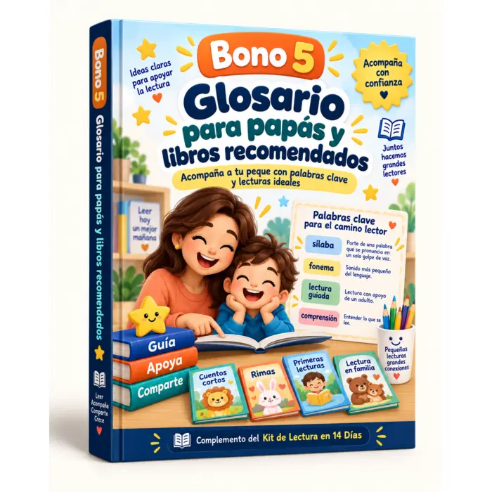 Mockup del bono 5: Glosario para papás y libros recomendados